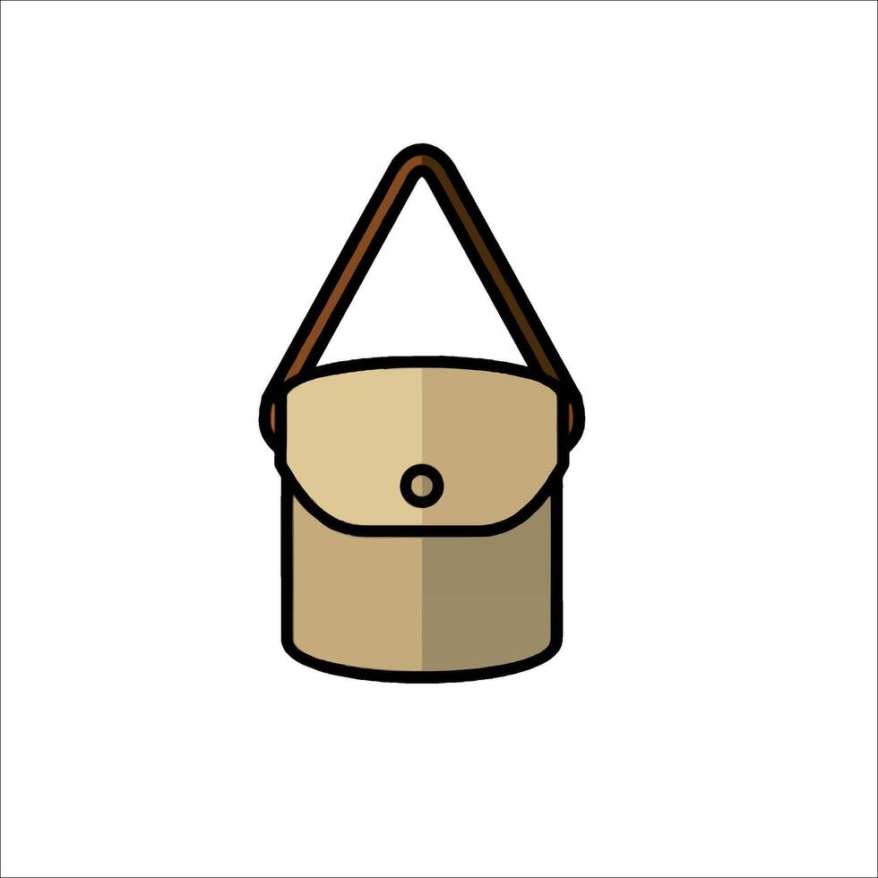 A brown bag with a handle on it vector