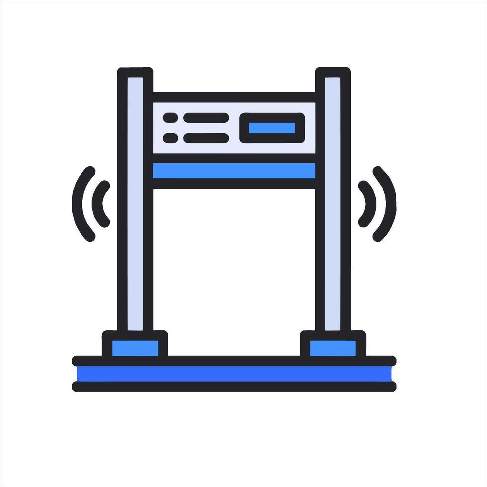 A blue and white icon of a machine vector