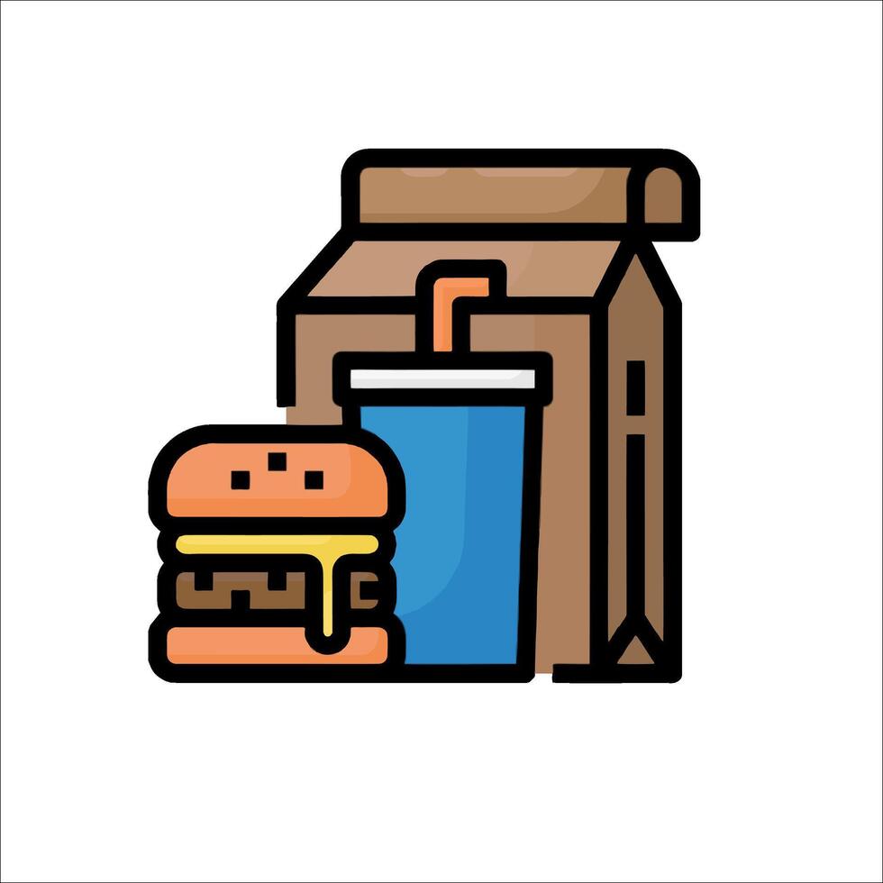 Fast food icon with a burger and drink vector