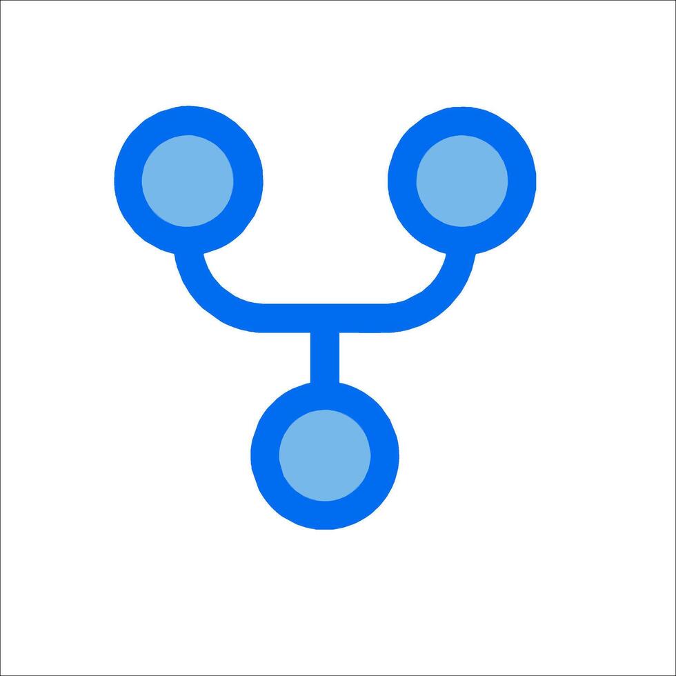 The icon for a blue circle with two circles vector