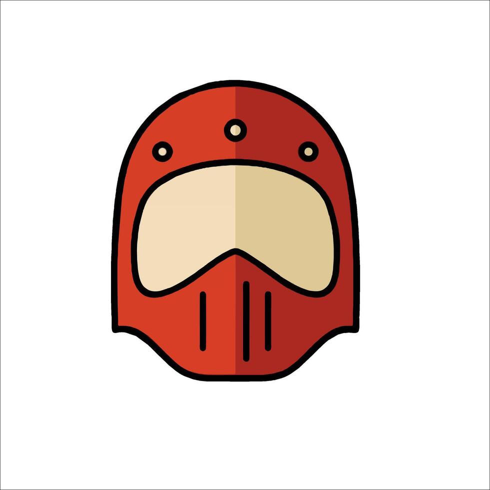 A red helmet icon on a white background vector