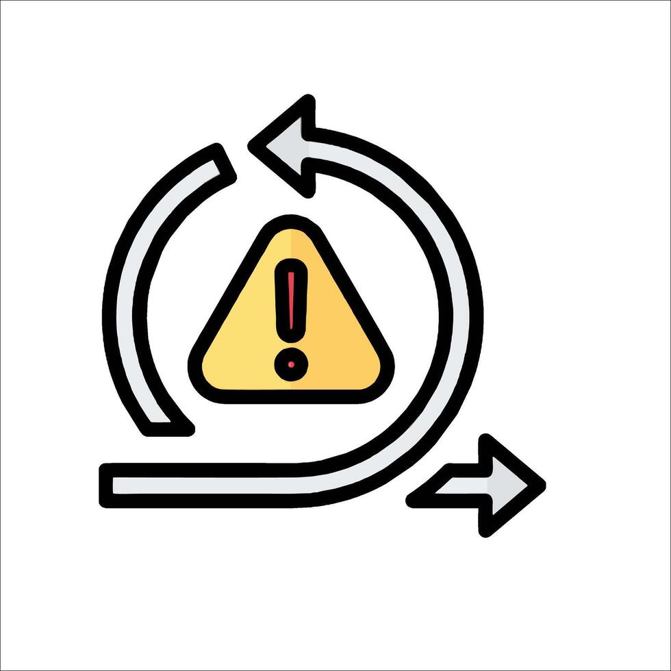 A circular icon with a yellow arrow pointing to the right vector