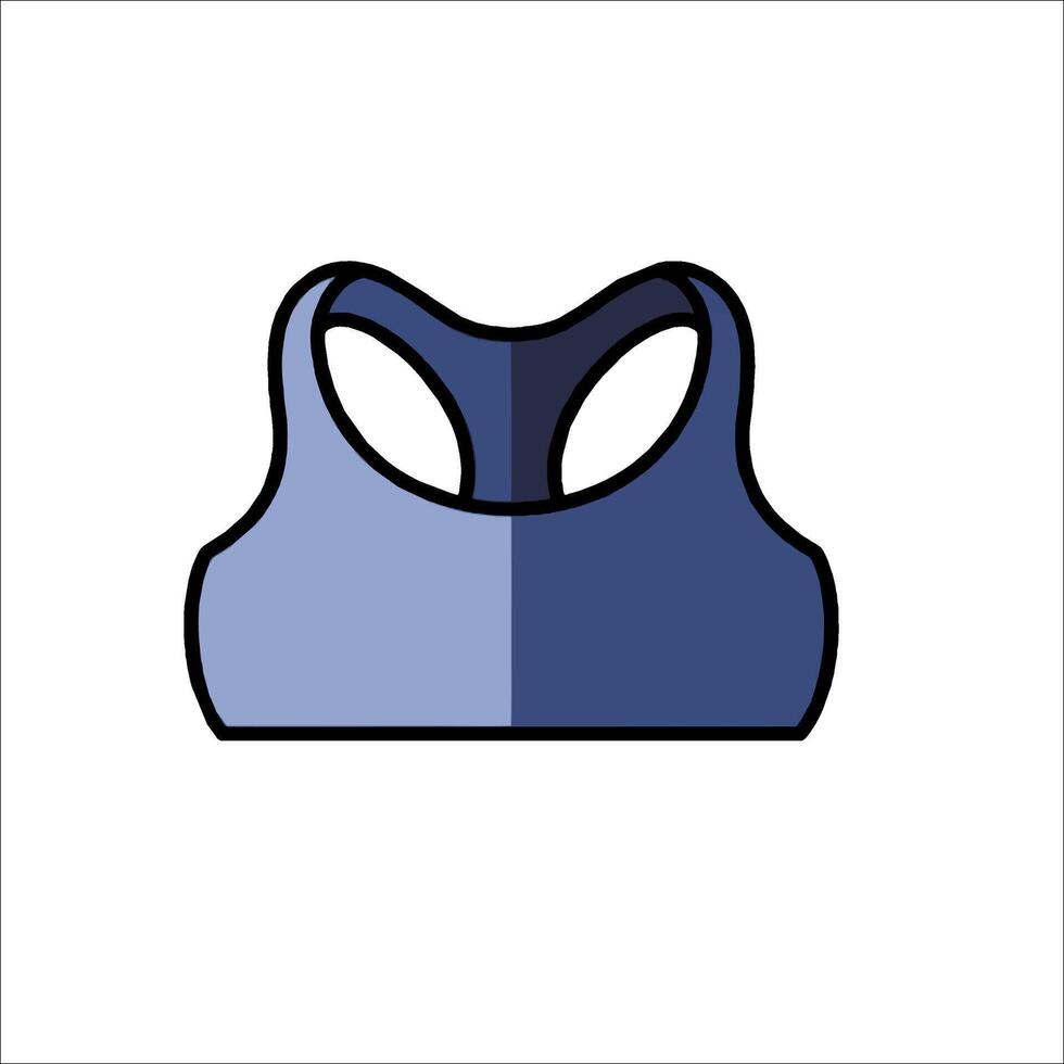 A blue sports bra top on a white background vector