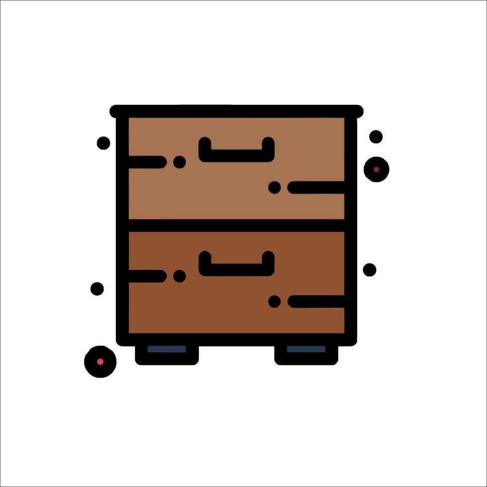 Drawing of a wooden chest of drawers vector