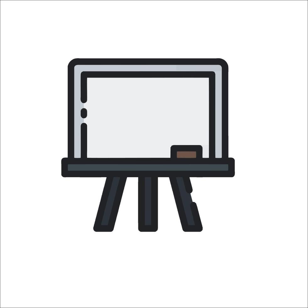 A black and white drawing board with a white board vector