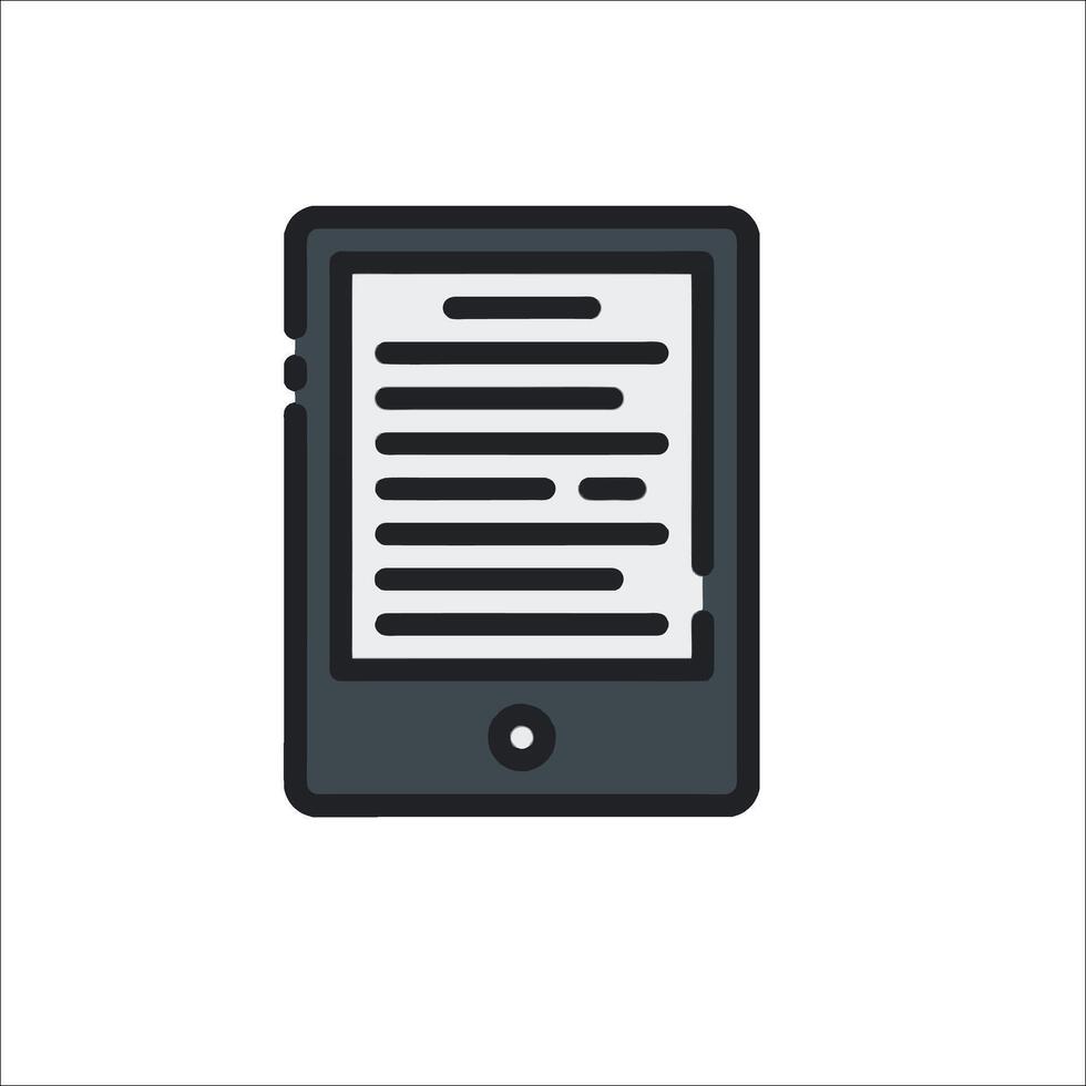 A tablet computer with a paper document on it vector