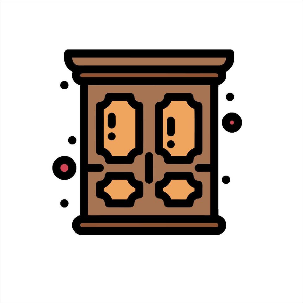 An icon of a cabinet with a door open vector