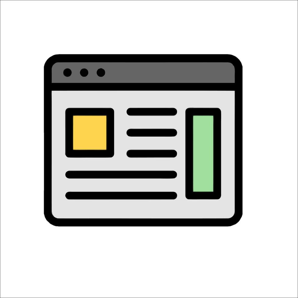 A web page icon on a white background vector