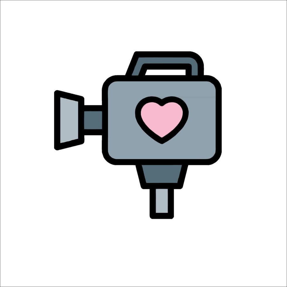 A camera with a heart on it vector