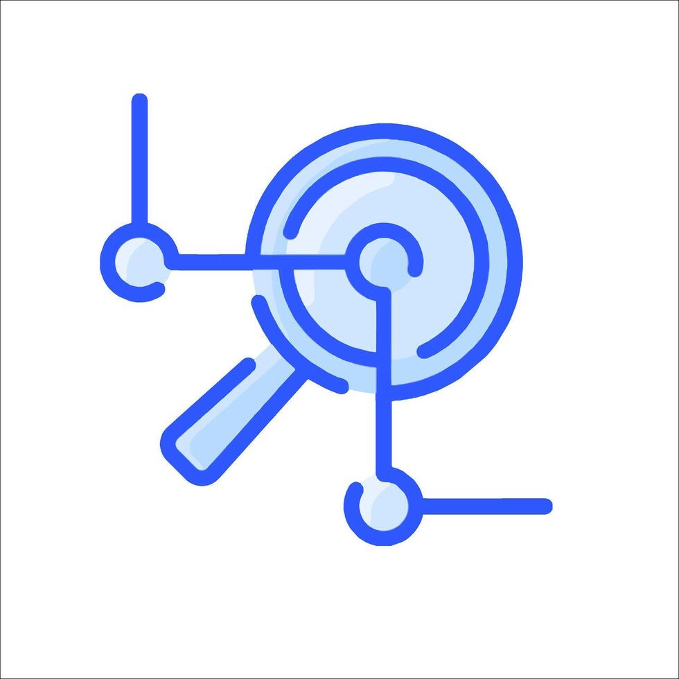 A magnifying glass icon on a white background vector