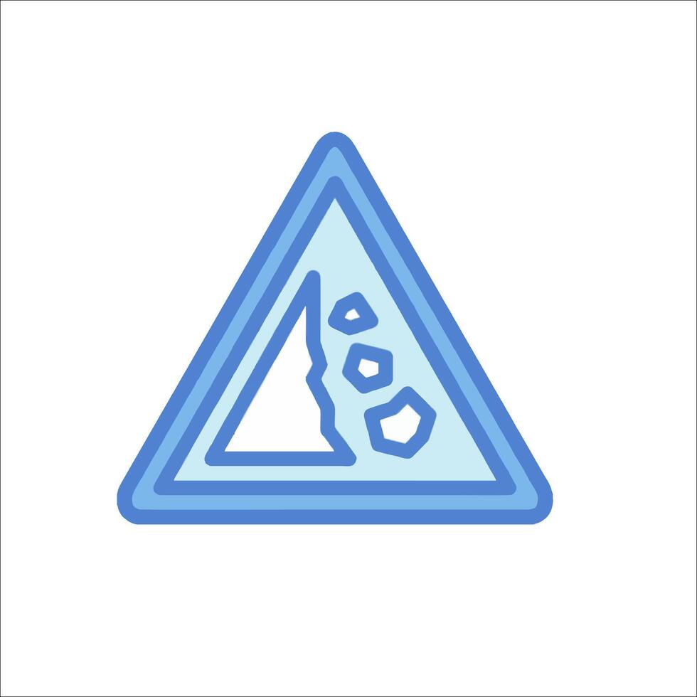 A blue triangle with a mountain in the middle vector