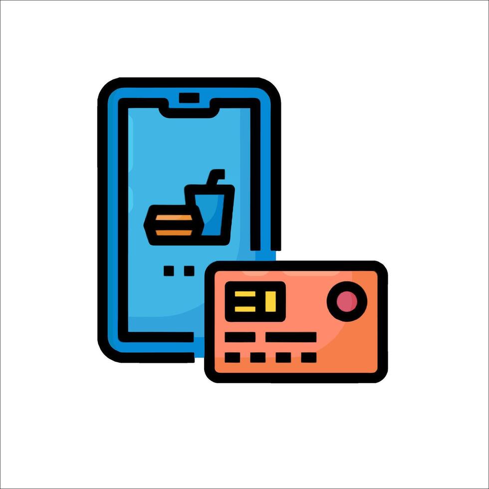 Credit card and smartphone icon illustration vector