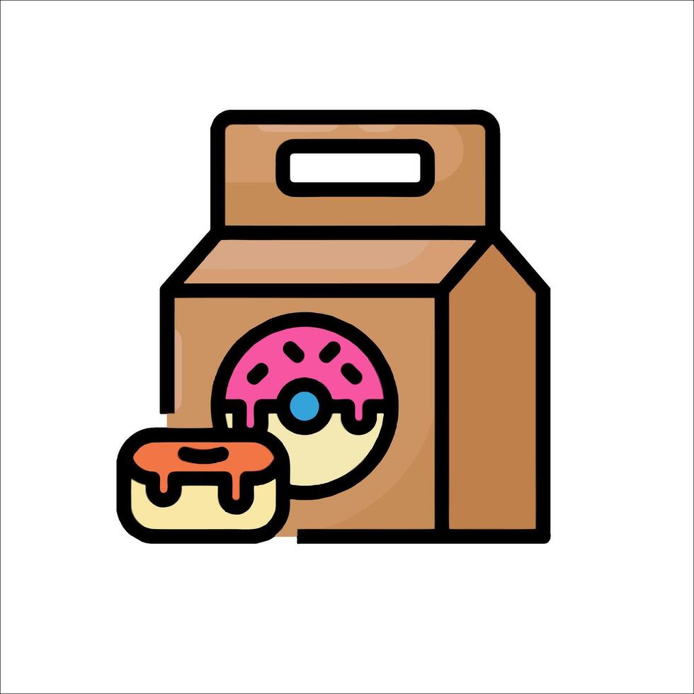 A donut box and donuts in it vector