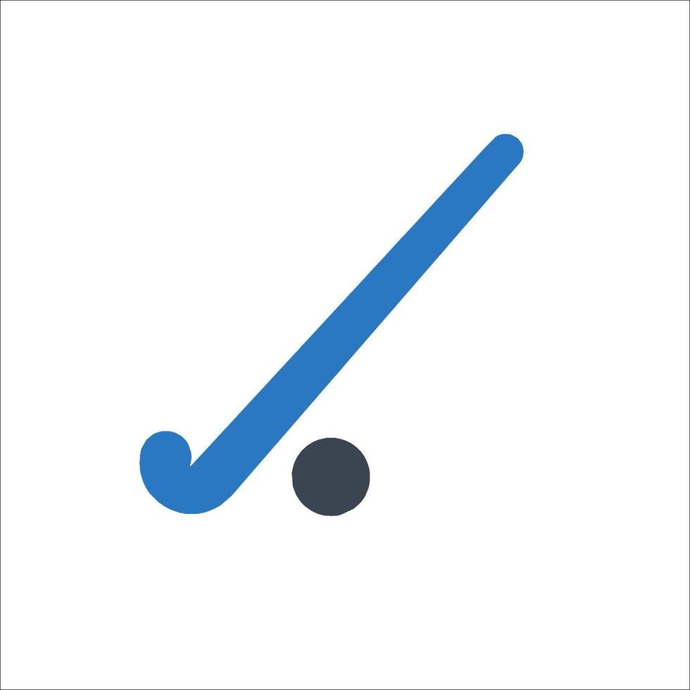 A hockey stick with a ball on it vector