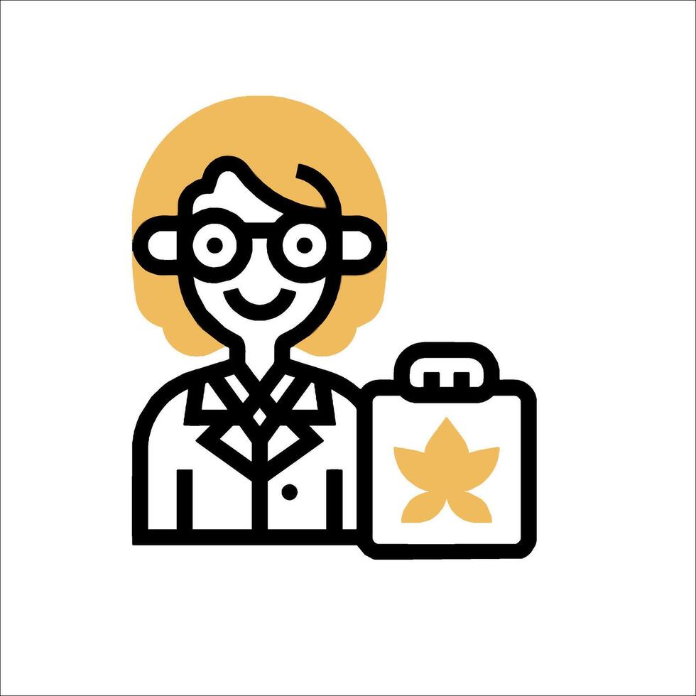 A woman with a briefcase and a leaf vector