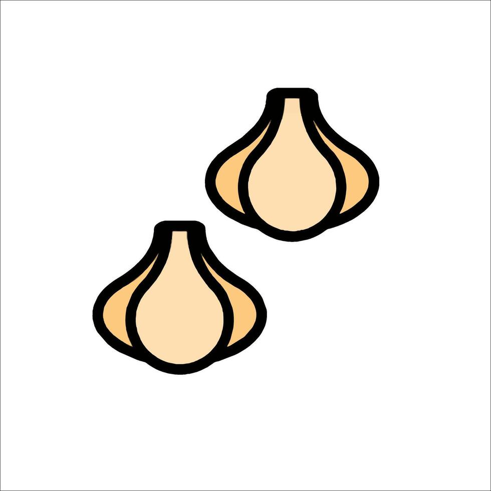 Two garlic cloves on a white background vector