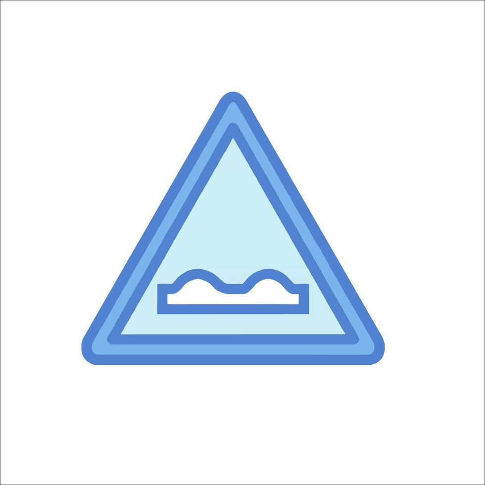 A blue triangle with a sign that says water vector