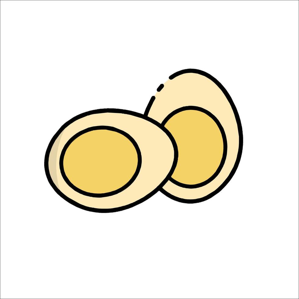 An illustration of two boiled eggs vector