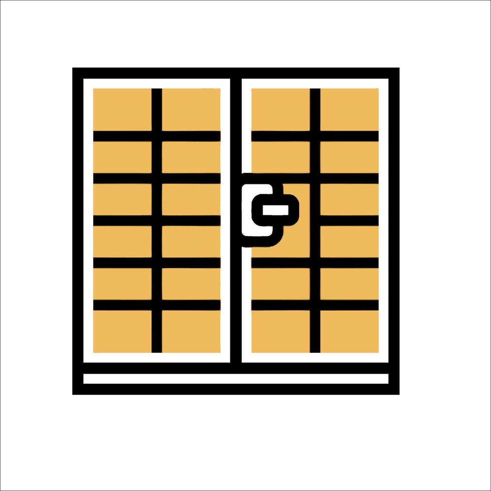 A door with a lock icon on it vector