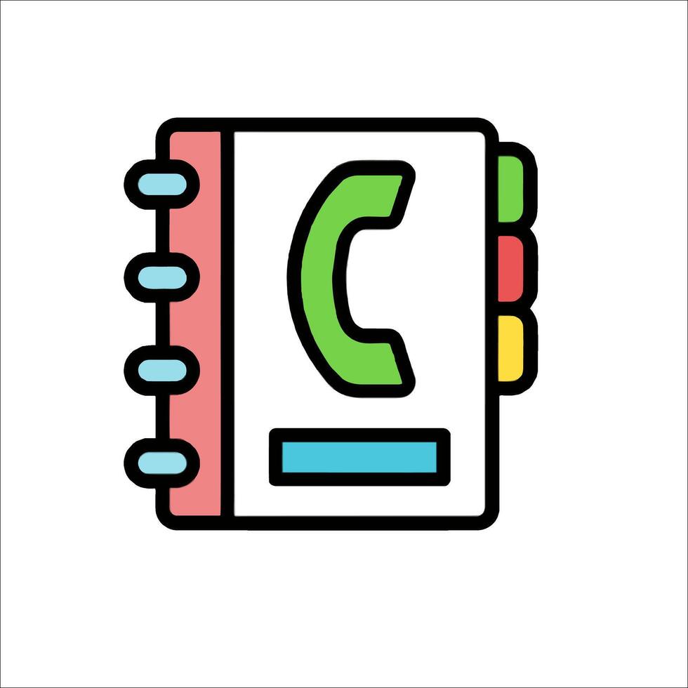A notebook with a phone icon on it vector