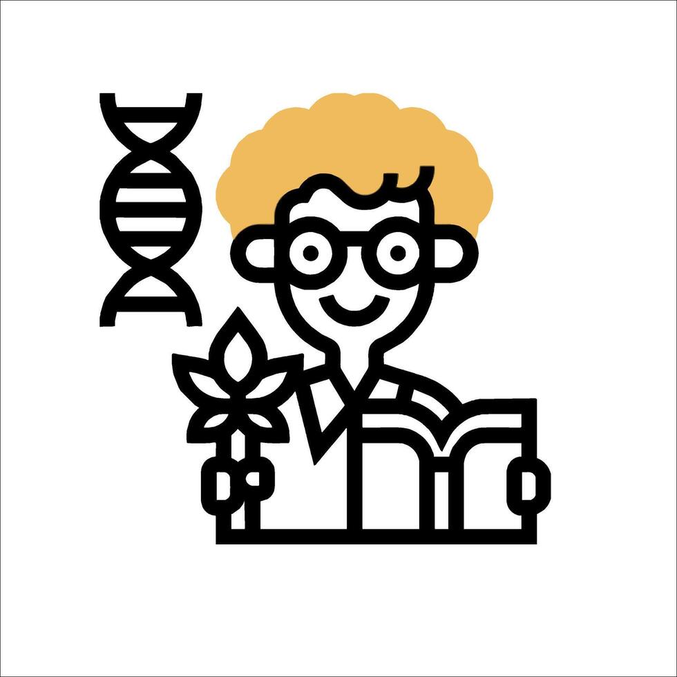 A man with glasses and a book holding a plant vector