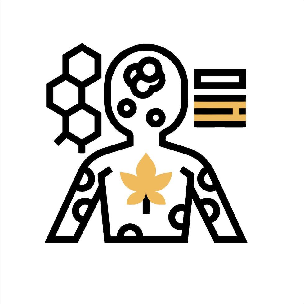 A person with a leaf on his chest and a bee on his head vector