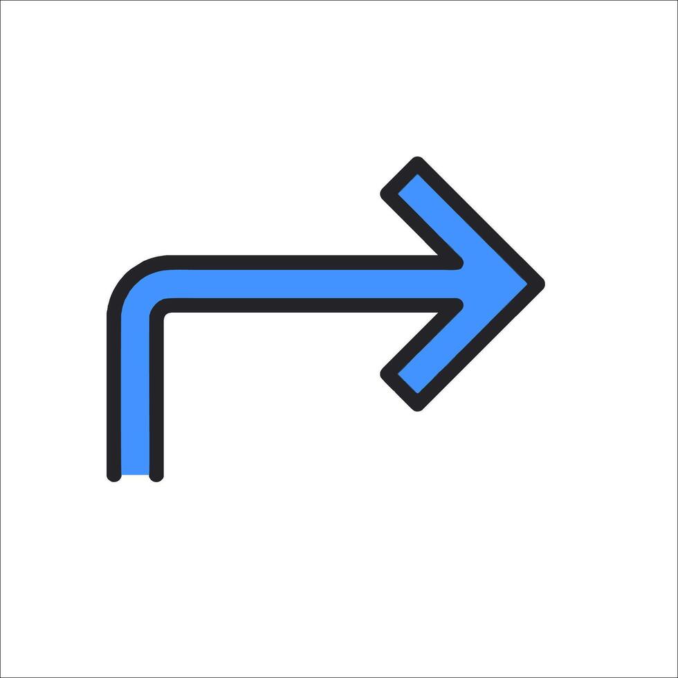 A blue arrow pointing to the right vector