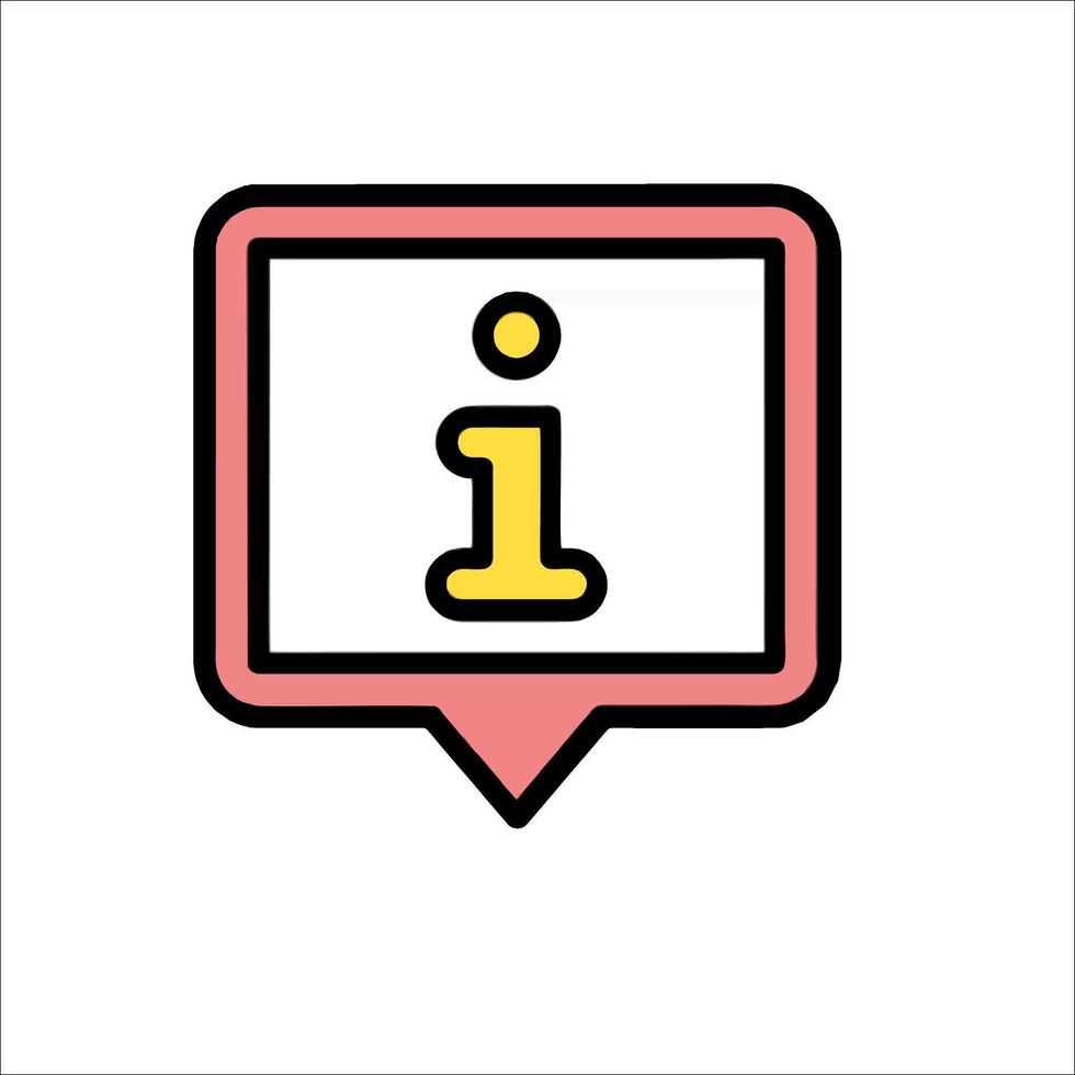 A pink and yellow icon with the word i vector