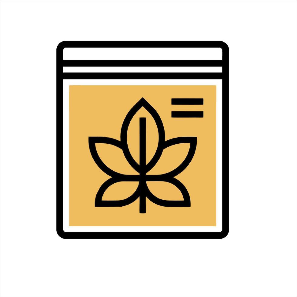 A bag of marijuana with a leaf on it vector