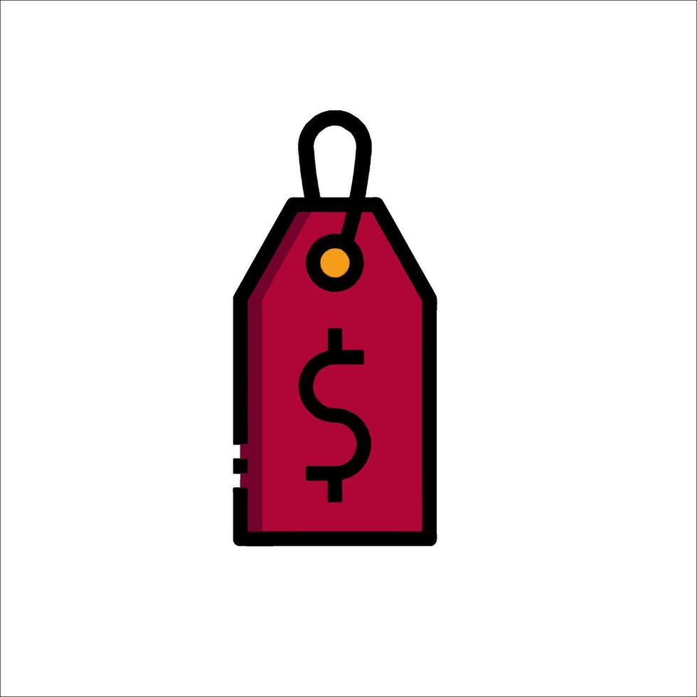 A red price tag with a dollar sign on it vector