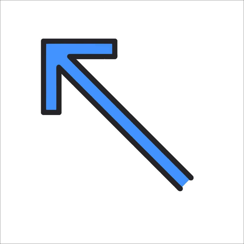 A blue arrow pointing down on a white background vector