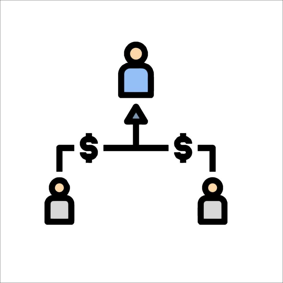 A diagram of a person with a dollar sign above them vector