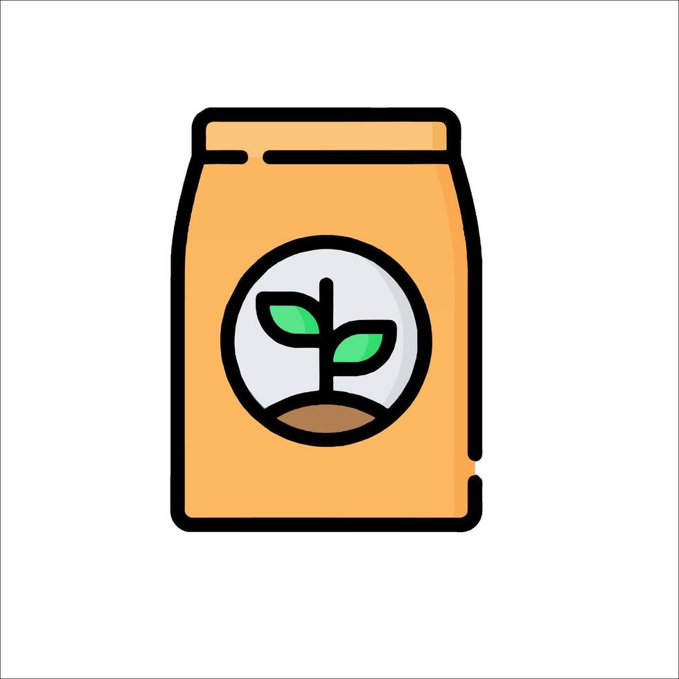 A plant in a bag icon vector
