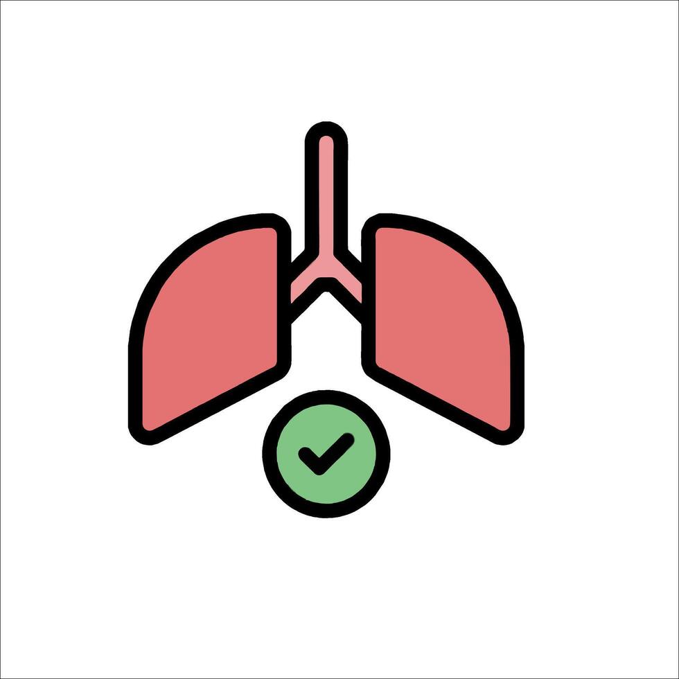 Lungs with tick mark illustration vector