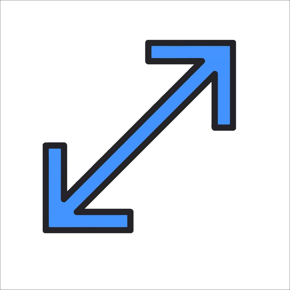 A blue arrow pointing to the right vector
