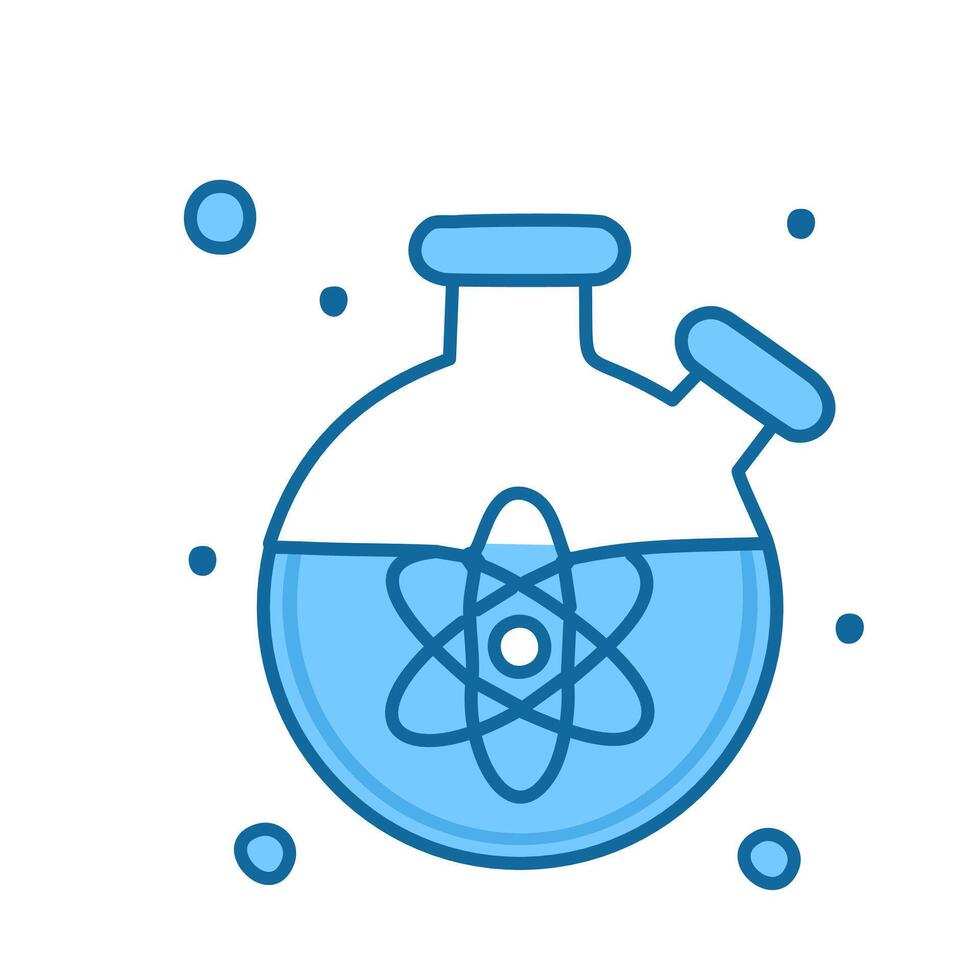 Science line icon. Biotechnology chemical flask design. vector
