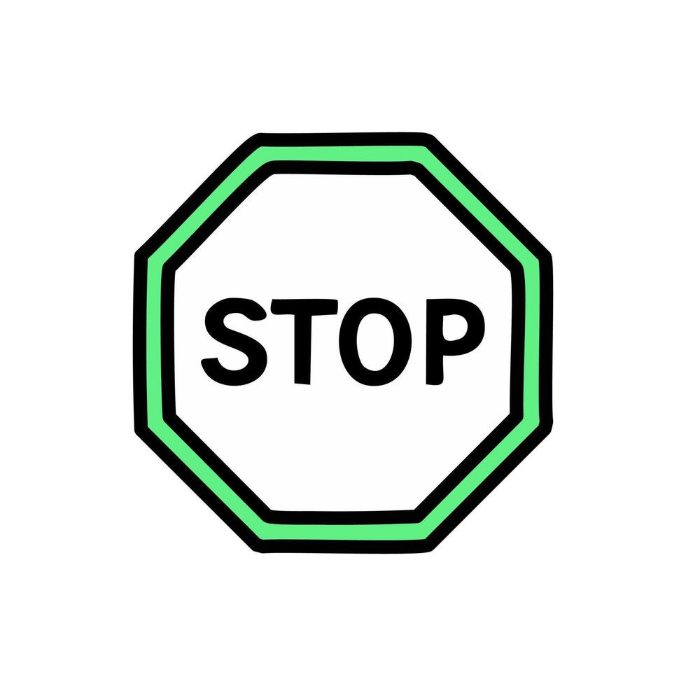 Stop sign icon illustration. Flat design style. vector