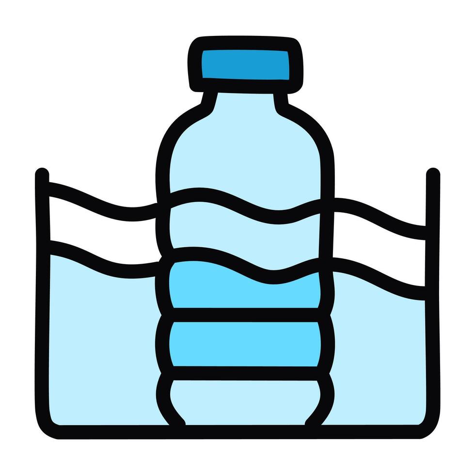 Water pollution color icon. Bottle of water and jar symbol illustration. vector