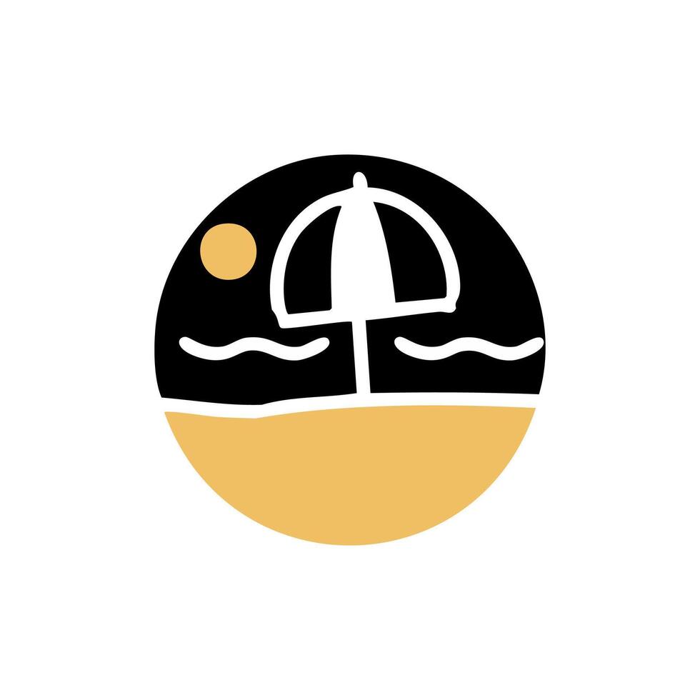 Beach umbrella icon design vector