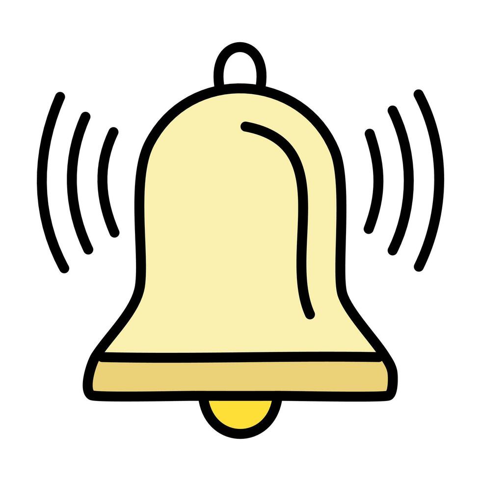 Bell icon on white background illustration in trendy flat style. vector
