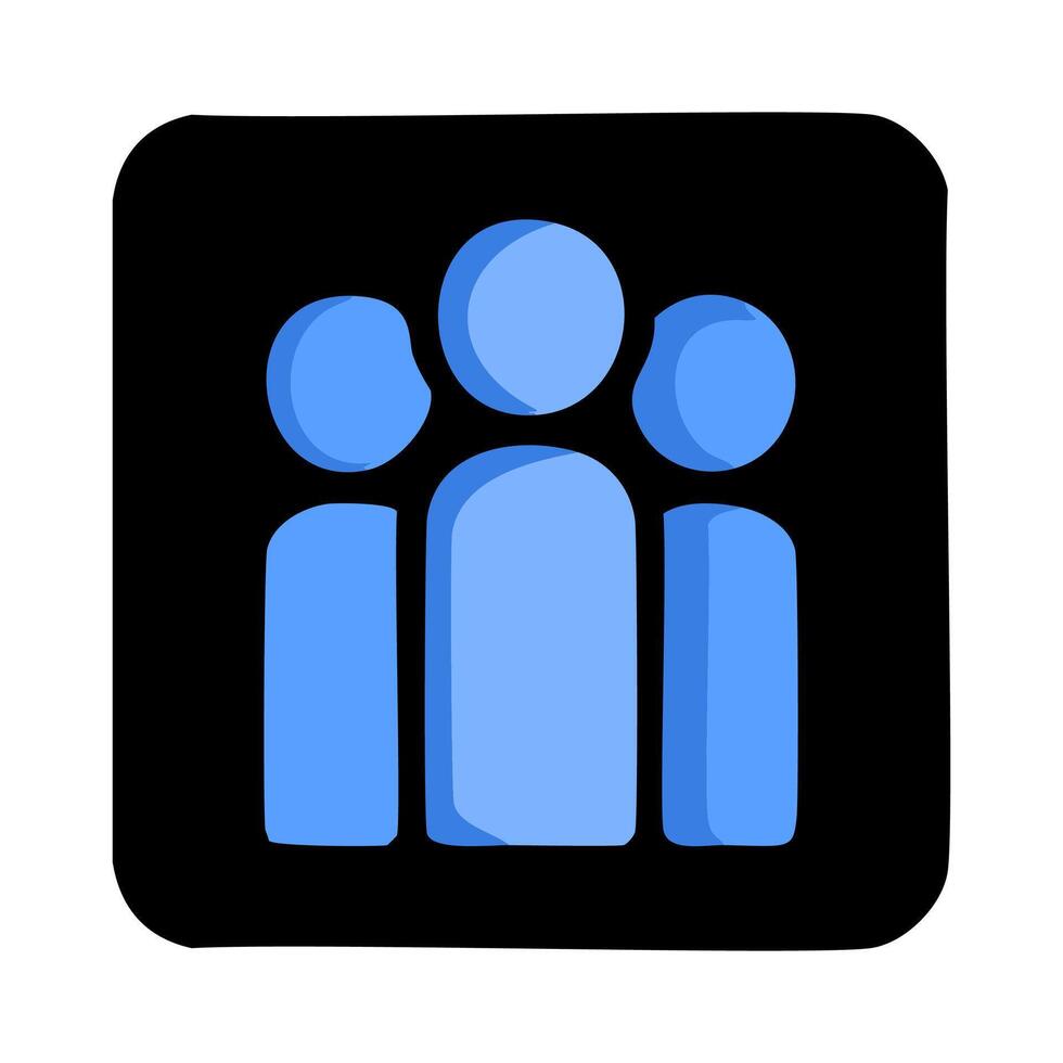 Group of people flat icon for apps and websites illustration. vector