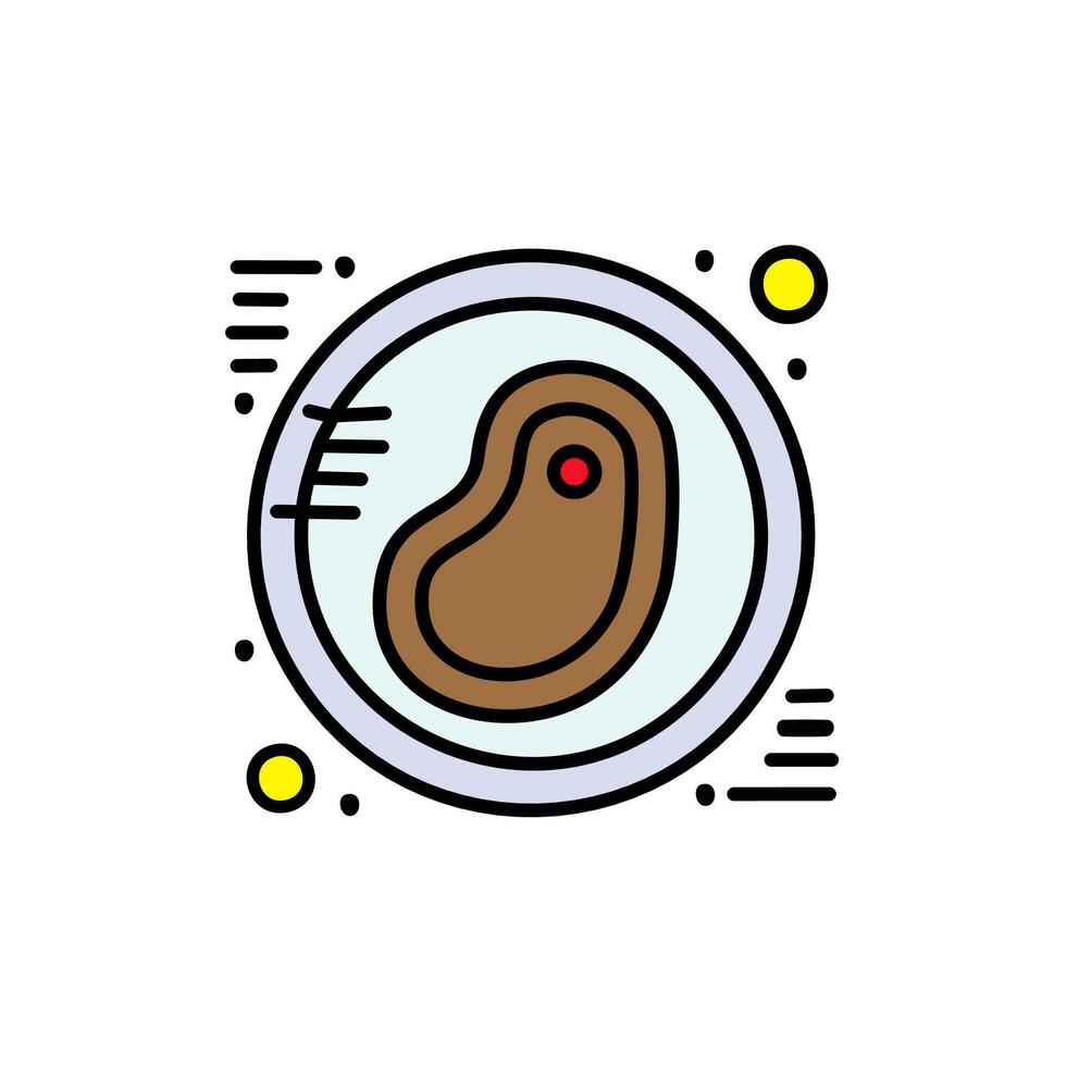 Steak flat color line icon. Pictogram for web page, mobile app, promo. Editable stroke. vector