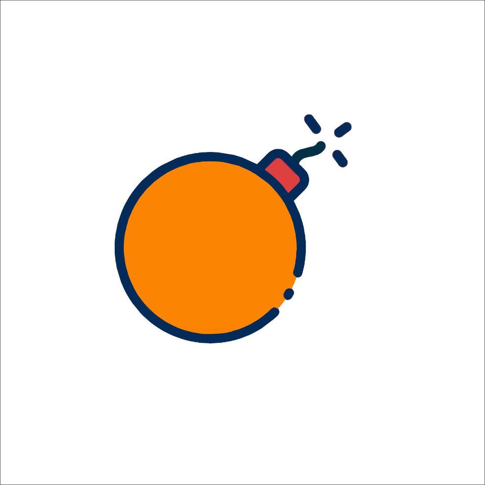 An orange bomb icon on a white background vector