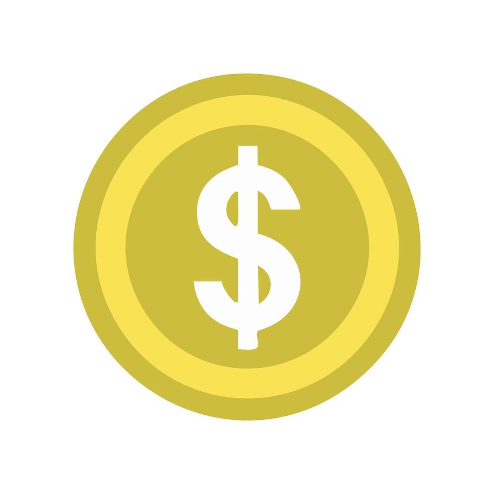 Dollar coin icon. Money currency and finance theme. Isolated design illustration vector