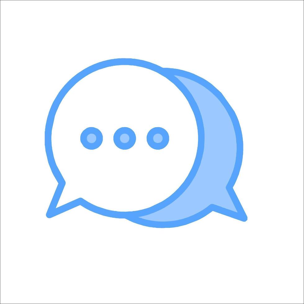 A blue speech bubble icon on a white background vector