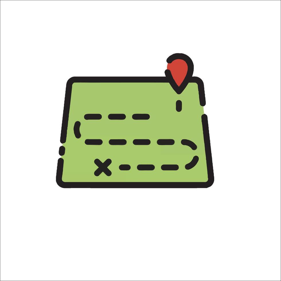A map with a pin pointing to a location vector