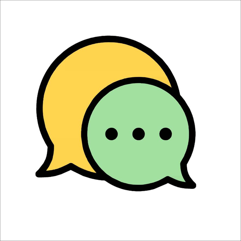 A green and yellow speech bubble icon vector