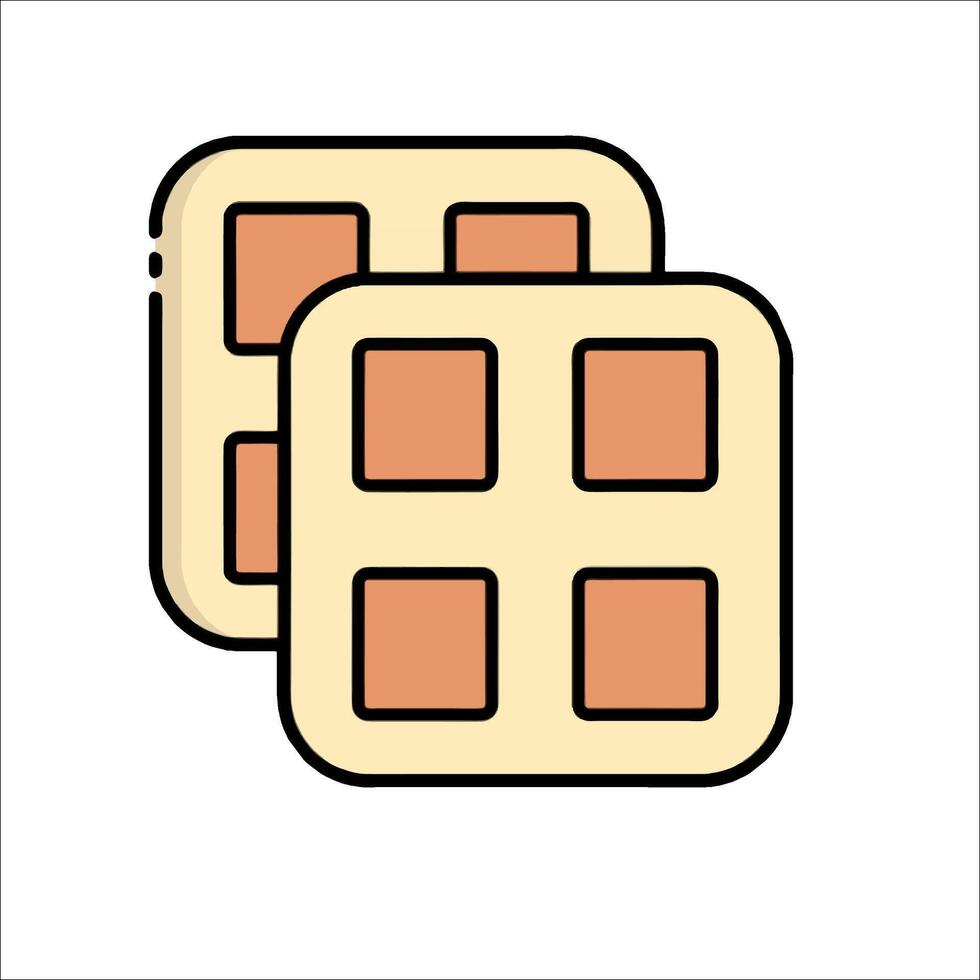 A square of pancakes icon on a white background vector