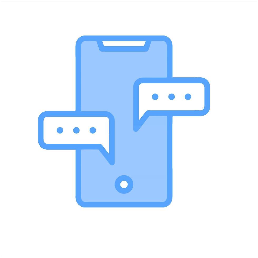 A smartphone with two speech bubbles vector
