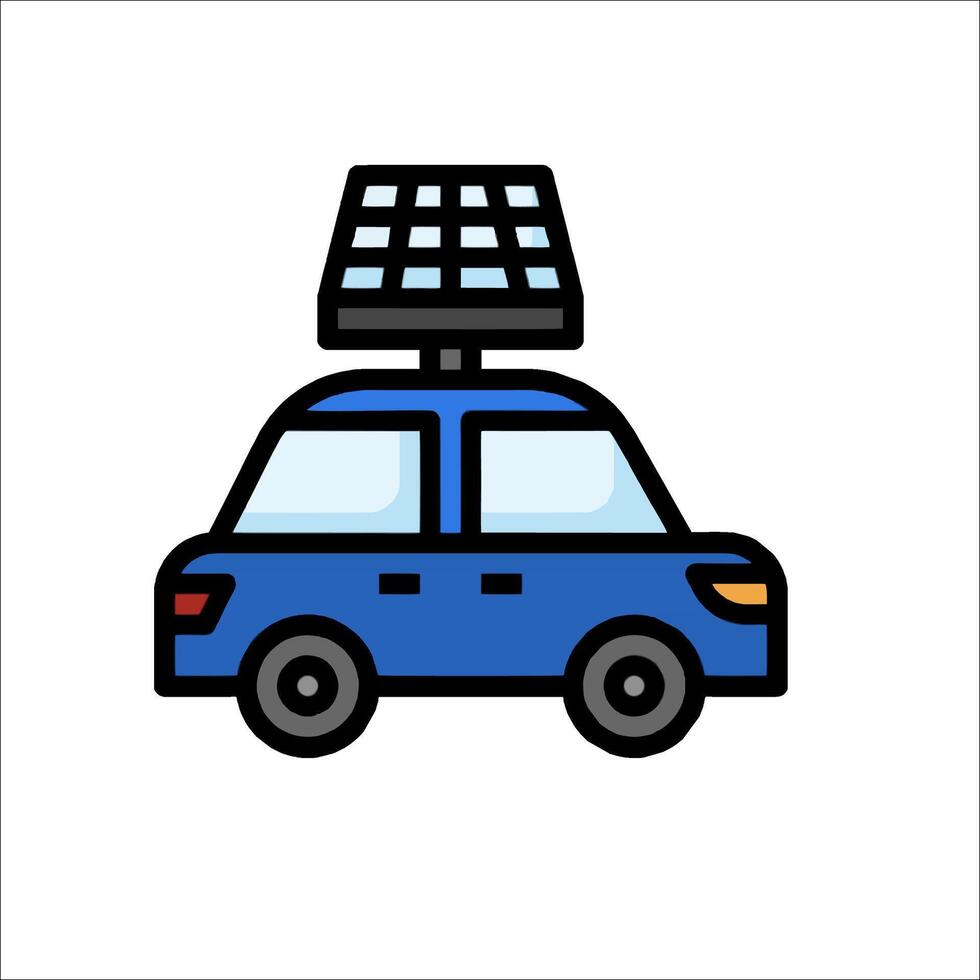 A car with solar panels on top of it vector